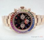 Rolex Rose Gold with Baguettes Daytona Rainbow Bezel 40mm watch Automatic Movement